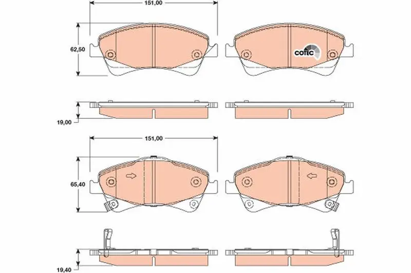 Handler.Part Brake pad set, disc brake TRW GDB3479 1