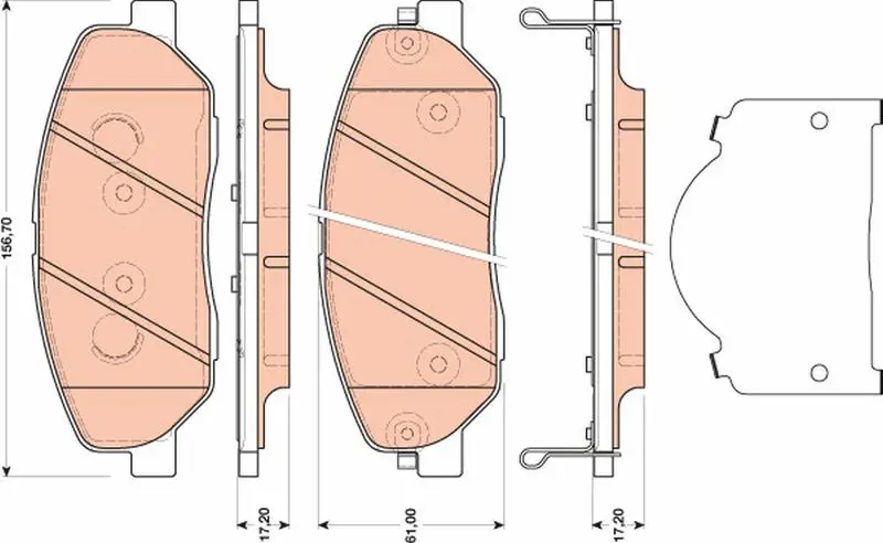 Handler.Part Brake pad set, disc brake TRW GDB3483 1