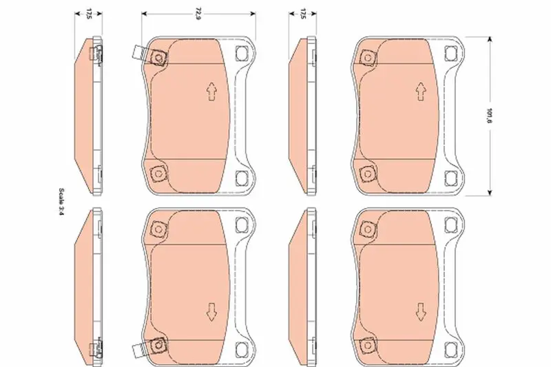 Handler.Part Brake pad set, disc brake TRW GDB3504 1