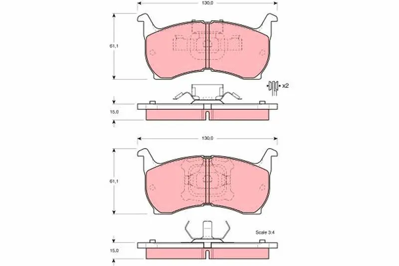 Handler.Part Brake pad set, disc brake TRW GDB354 1