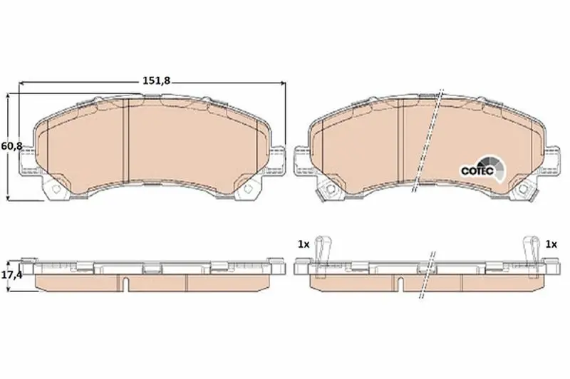 Handler.Part Brake pad set, disc brake TRW GDB3545 1