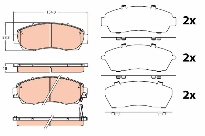 Handler.Part Brake pad set, disc brake TRW GDB3581 1