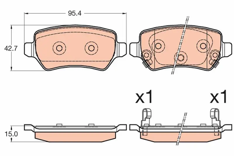 Handler.Part Brake pad set, disc brake TRW GDB3585 1