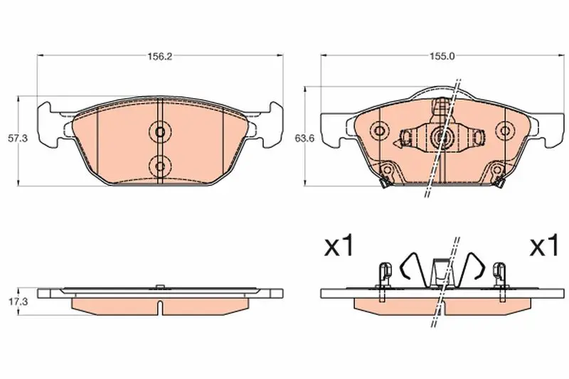 Handler.Part Brake pad set, disc brake TRW GDB3600 1