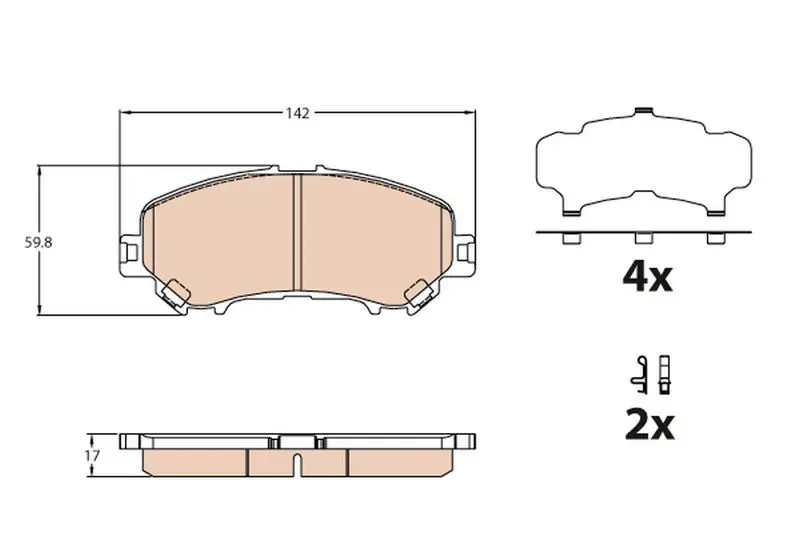 Handler.Part Brake pad set, disc brake TRW GDB3631 1