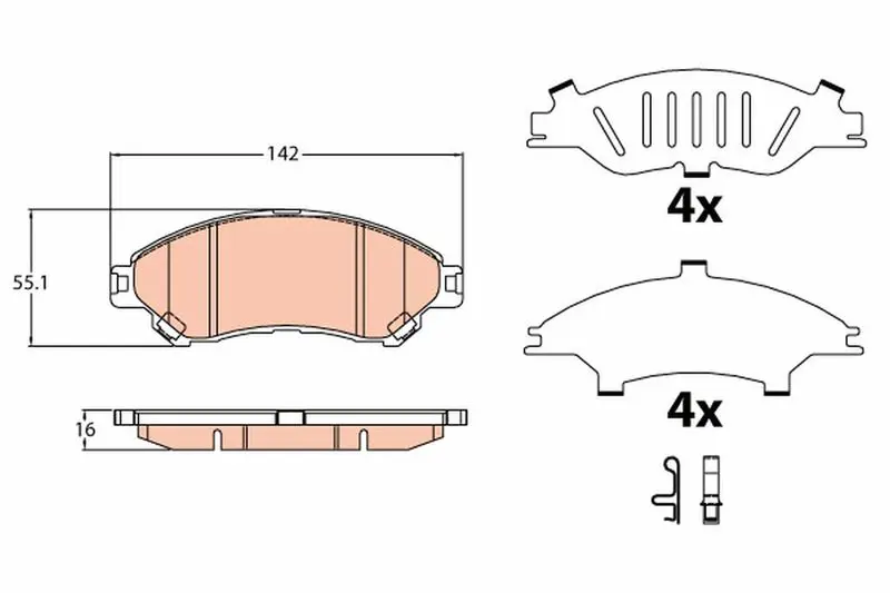 Handler.Part Brake pad set, disc brake TRW GDB3633 1