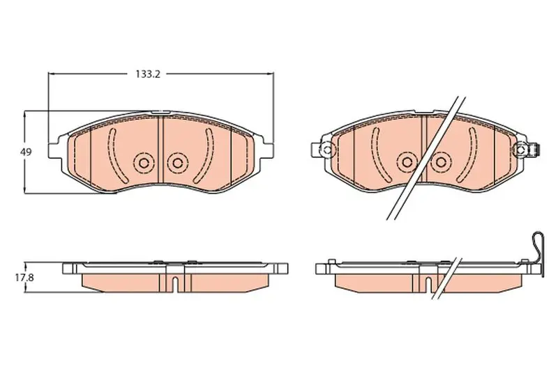 Handler.Part Brake pad set, disc brake TRW GDB3634 1