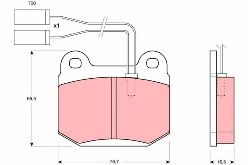 Handler.Part Brake pad set, disc brake TRW GDB364 1