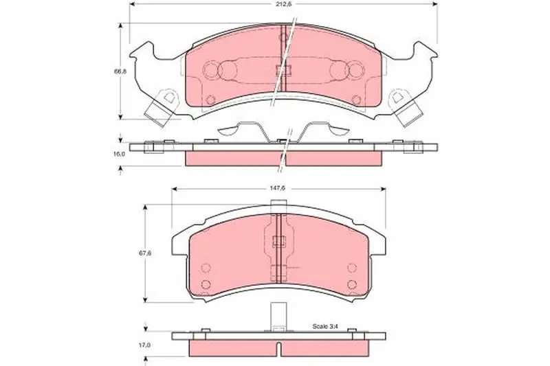 Handler.Part Brake pad set, disc brake TRW GDB4000 1