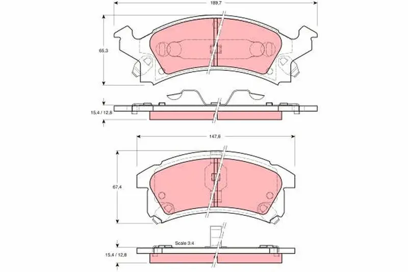 Handler.Part Brake pad set, disc brake TRW GDB4002 1