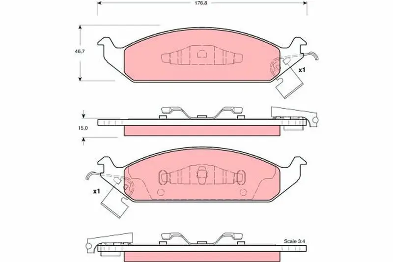 Handler.Part Brake pad set, disc brake TRW GDB4016 1