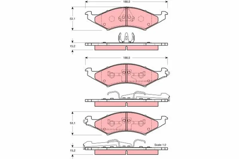 Handler.Part Brake pad set, disc brake TRW GDB4019 1