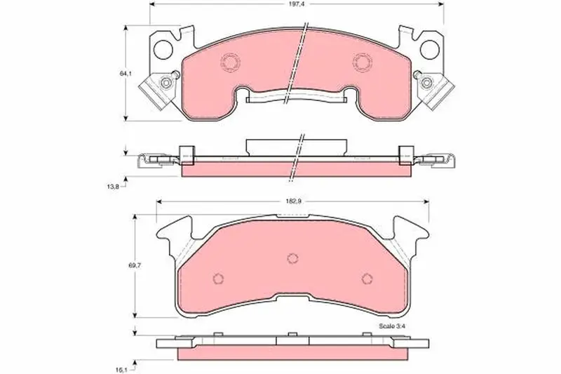 Handler.Part Brake pad set, disc brake TRW GDB4026 1