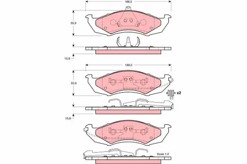 Handler.Part Brake pad set, disc brake TRW GDB4032 1