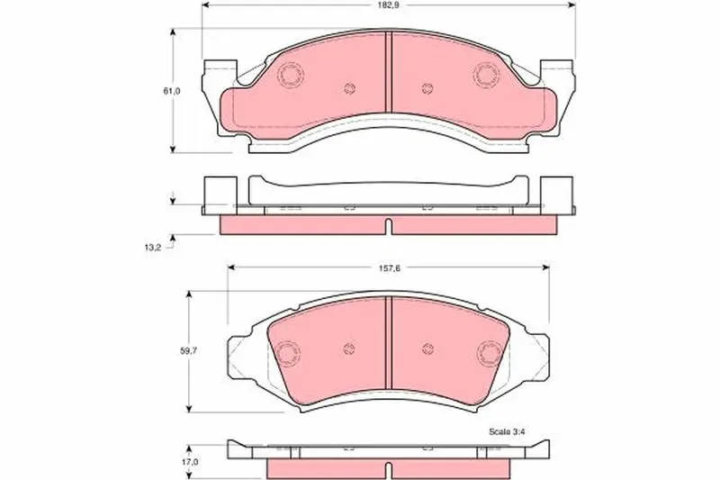 Handler.Part Brake pad set, disc brake TRW GDB4049 1