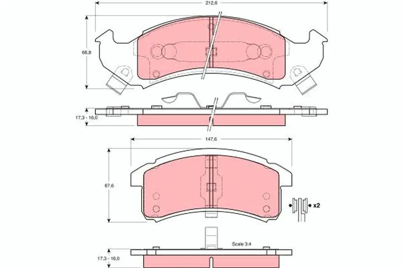 Handler.Part Brake pad set, disc brake TRW GDB4054 1