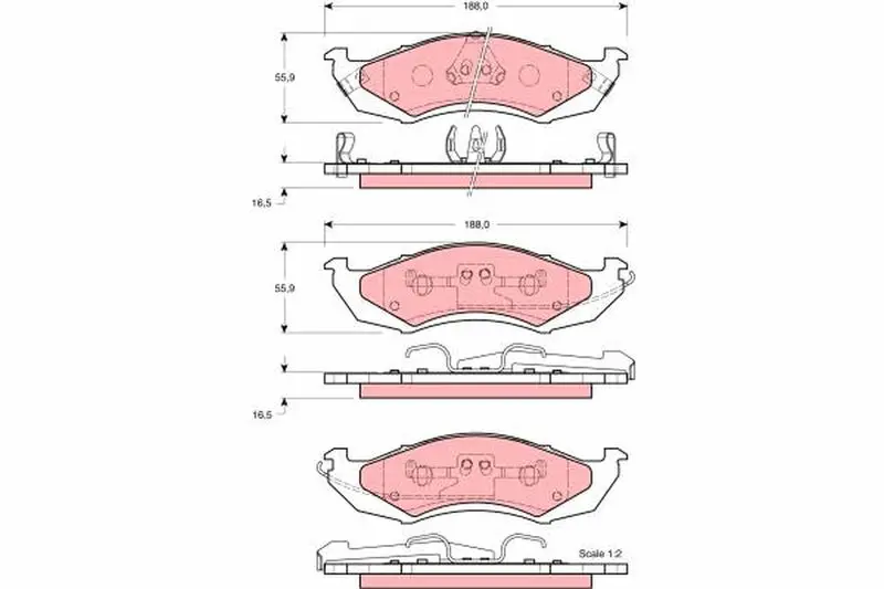 Handler.Part Brake pad set, disc brake TRW GDB4055 1