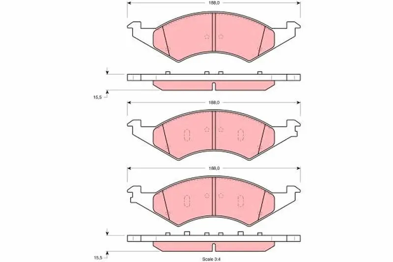 Handler.Part Brake pad set, disc brake TRW GDB4072 1