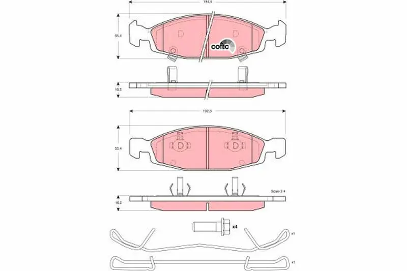 Handler.Part Brake pad set, disc brake TRW GDB4120 1