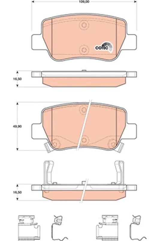 Handler.Part Brake pad set, disc brake TRW GDB4175 1