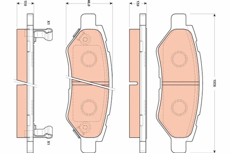 Handler.Part Brake pad set, disc brake TRW GDB4602 1