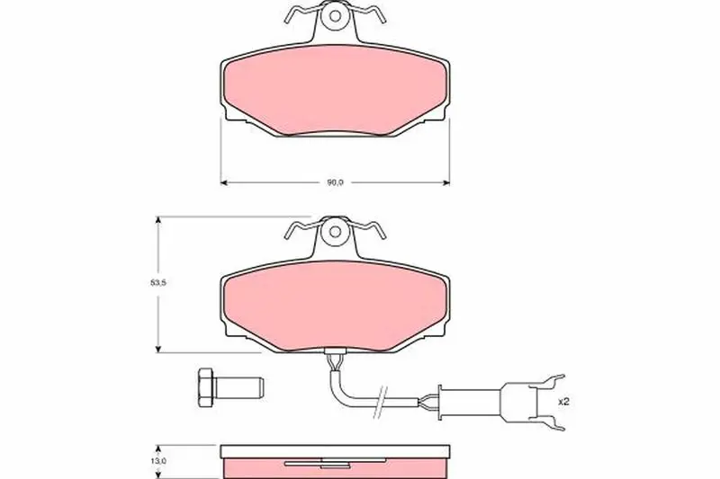 Handler.Part Brake pad set, disc brake TRW GDB462 1