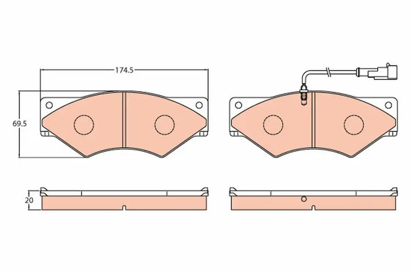 Handler.Part Brake pad set, disc brake TRW GDB5063 1