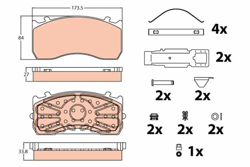 Handler.Part Brake pad set, disc brake TRW GDB5073 1