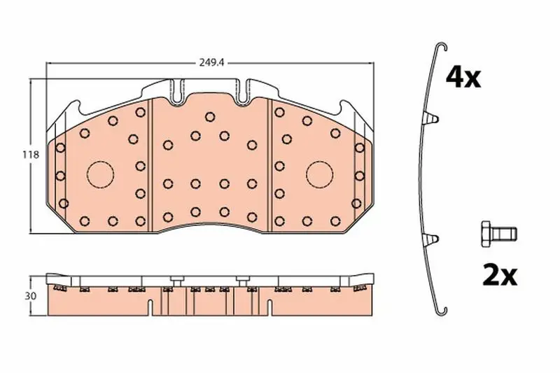 Handler.Part Brake pad set, disc brake TRW GDB5086 1