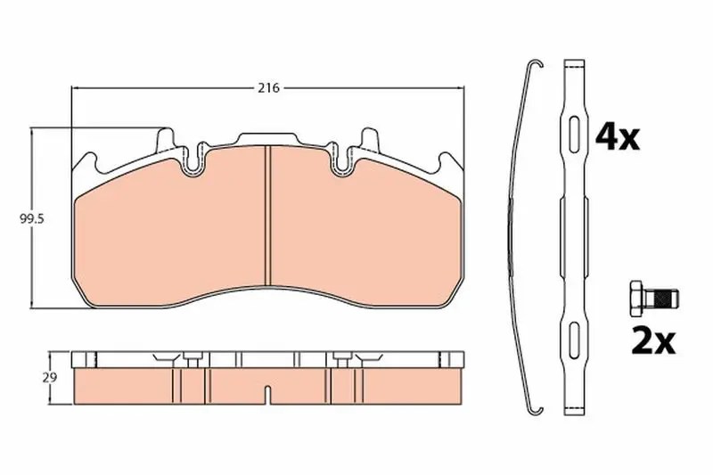 Handler.Part Brake pad set, disc brake TRW GDB5102 1