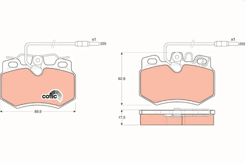 Handler.Part Brake pad set, disc brake TRW GDB808 1