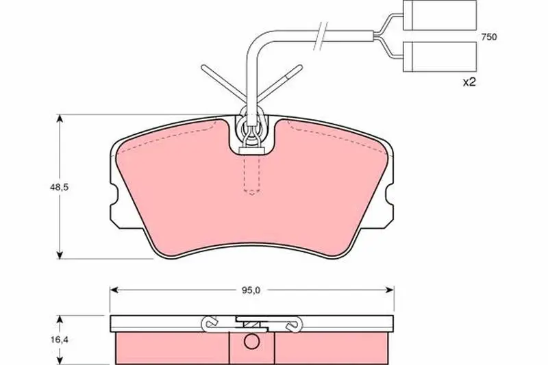 Handler.Part Brake pad set, disc brake TRW GDB900 1