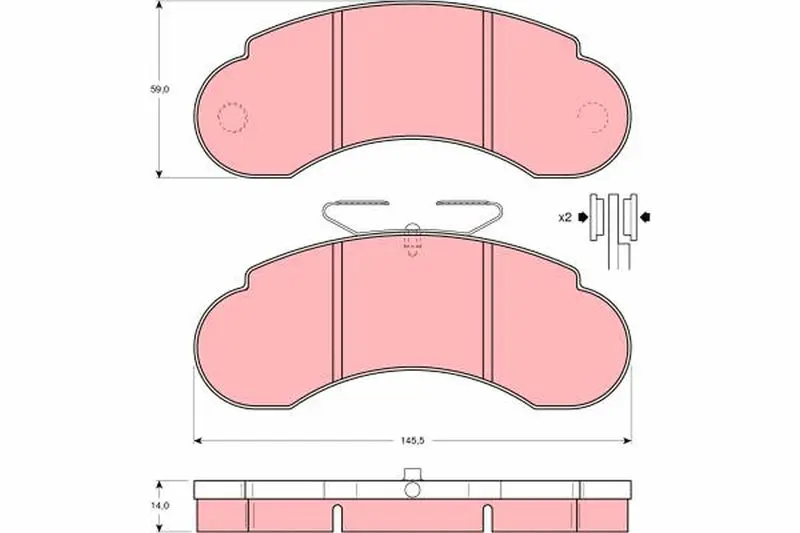 Handler.Part Brake pad set, disc brake TRW GDB950 1