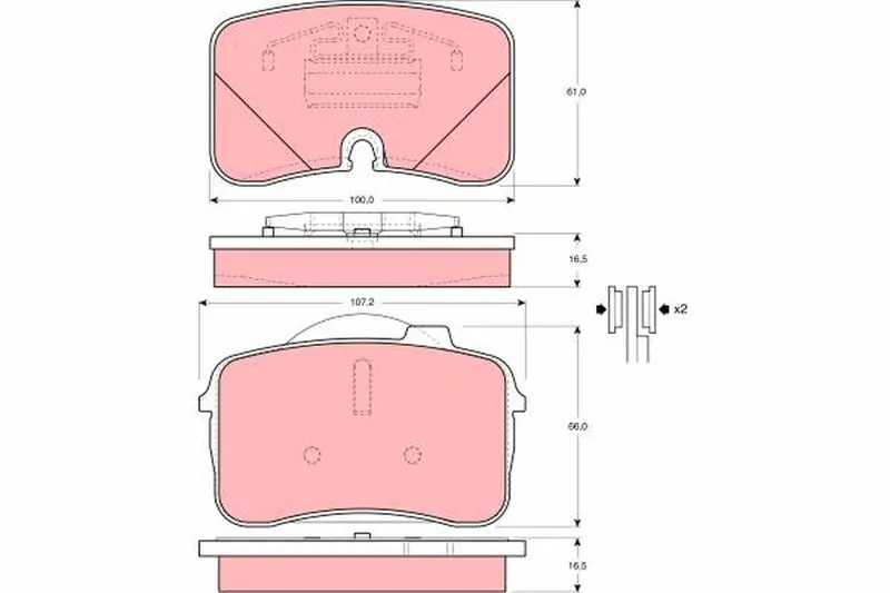 Handler.Part Brake pad set, disc brake TRW GDB961 1