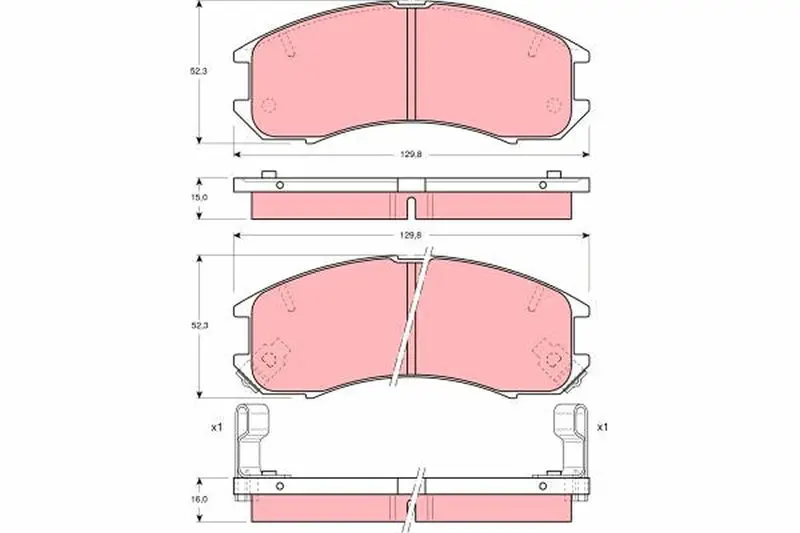 Handler.Part Brake pad set, disc brake TRW GDB981 1