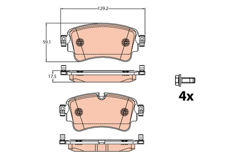 Handler.Part Brake pad set, disc brake TRW GDB2132 1