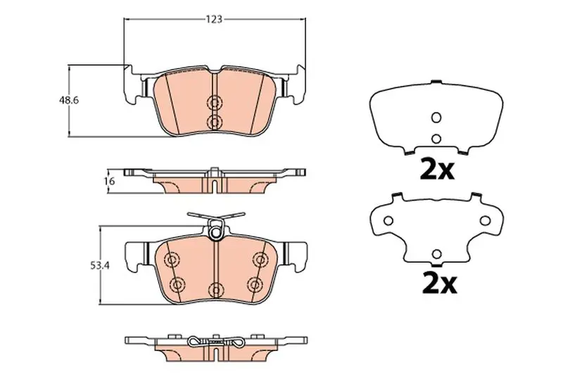 Handler.Part Brake pad set, disc brake TRW GDB2133 1