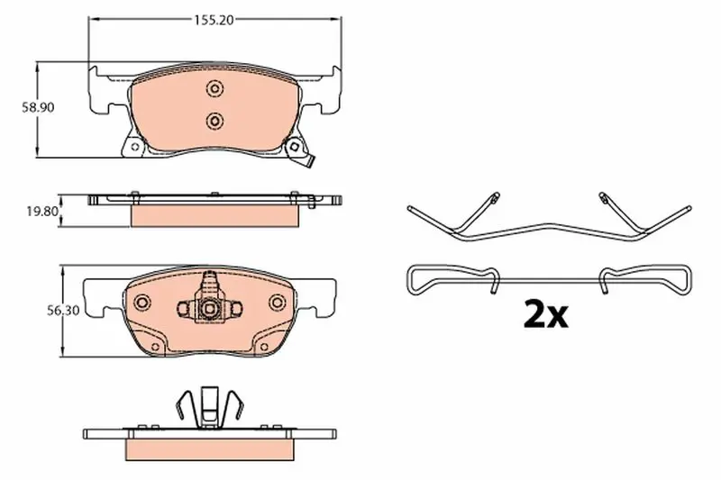 Handler.Part Brake pad set, disc brake TRW GDB2138 1