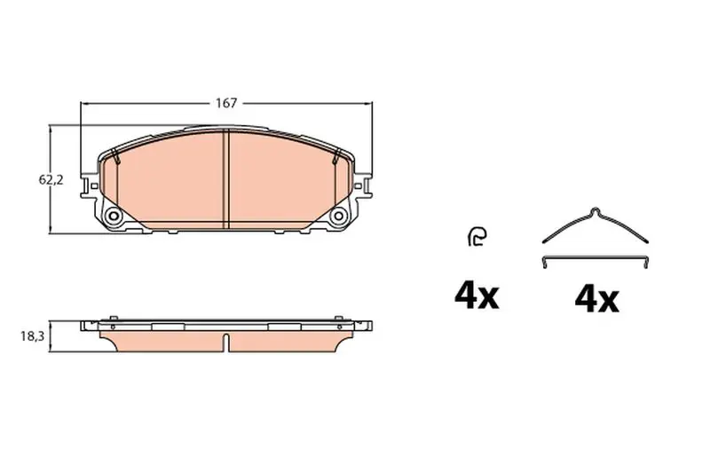 Handler.Part Brake pad set, disc brake TRW GDB2142 1