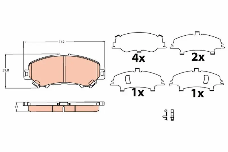 Handler.Part Brake pad set, disc brake TRW GDB3622 1