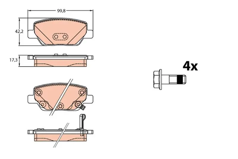 Handler.Part Brake pad set, disc brake TRW GDB2156 1