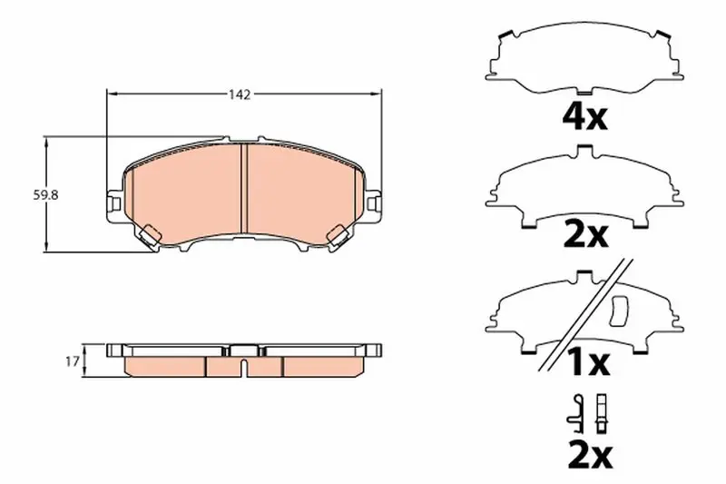 Handler.Part Brake pad set, disc brake TRW GDB3648 1