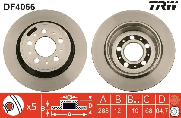 Handler.Part Brake disc TRW DF4066 3