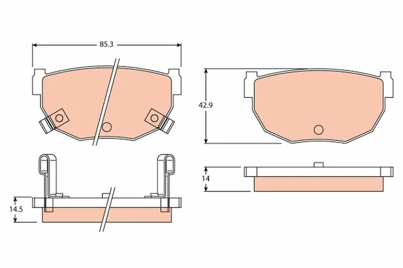 Handler.Part Brake pad set, disc brake TRW GDB3052 1