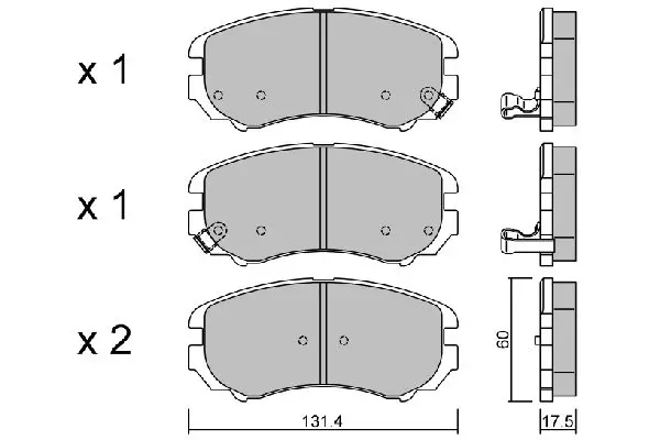 Handler.Part Brake pad set, disc brake AISIN BPHY1001 1