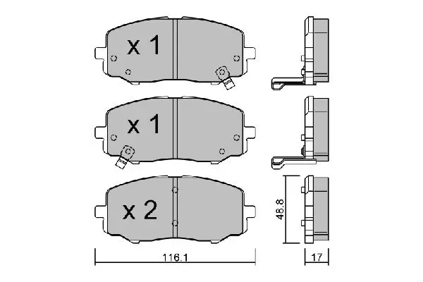 Handler.Part Brake pad set, disc brake AISIN BPHY1005 1