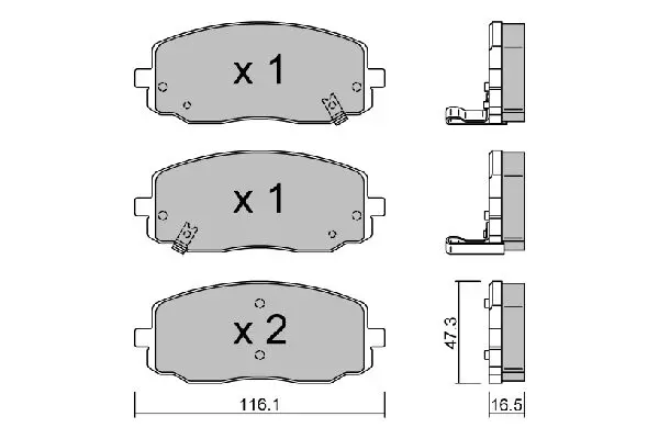 Handler.Part Brake pad set, disc brake AISIN BPKI1001 1