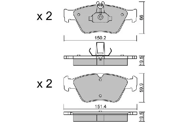 Handler.Part Brake pad set, disc brake AISIN BPMB1004 1