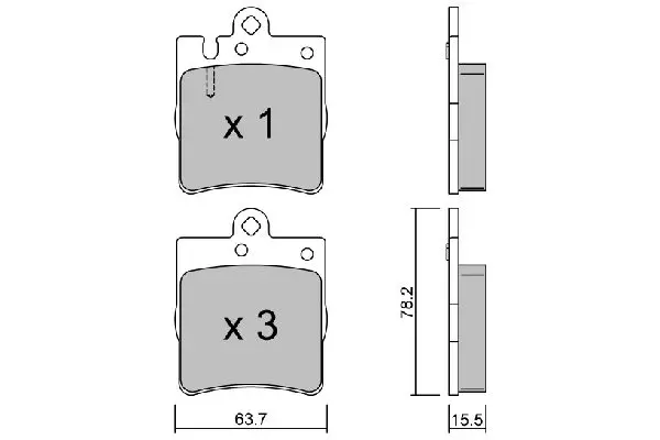 Handler.Part Brake pad set, disc brake AISIN BPMB2003 1