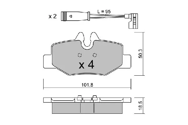 Handler.Part Brake pad set, disc brake AISIN BPMB2005 1